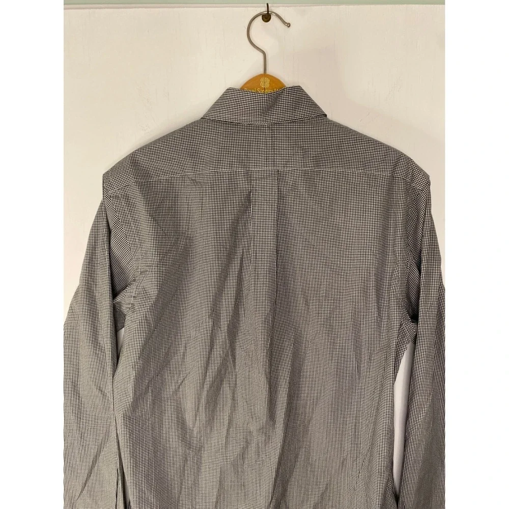 Polo Ralph Lauren Mens Button Down Shirt Black White Long Sleeve L Office Preppy